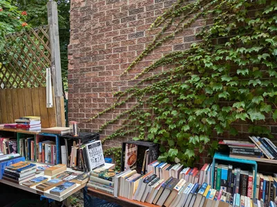 Indoor/Outdoor Used Books and Vintage Stuff Sale Saturday!