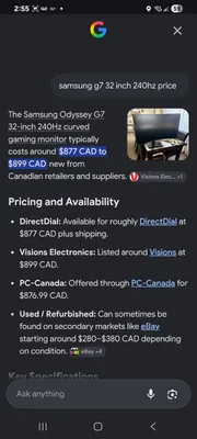 Samsung G7 Odyssey 32" LCD 240hz