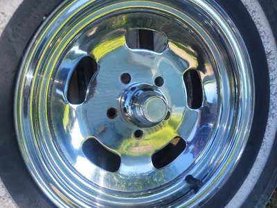 Vintage  steel chrome slot wheels (ford/dodge bolt pattern) PAIR