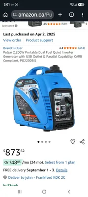 Pulsar 2200w inverter gnerator