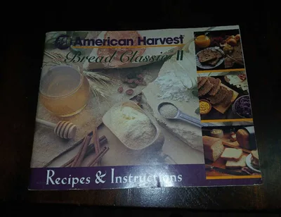 American Harvest bread machine with instruction book and recipes