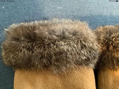Vintage Indigenous Suede Mittens w Fur Trim and a Beaded Design