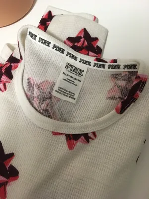 VICTORIA’S SECRET PINK - XS - NWT - BOW WAFFLE SLEEP SHIRT