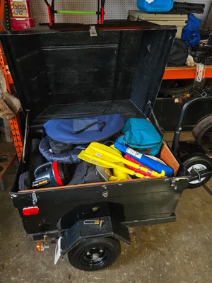 Utility trailer for camping gear and 2 bikes