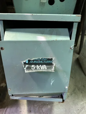 Transformer, Hammond 5kva 600 volt to 120/240 volt 1 phase,