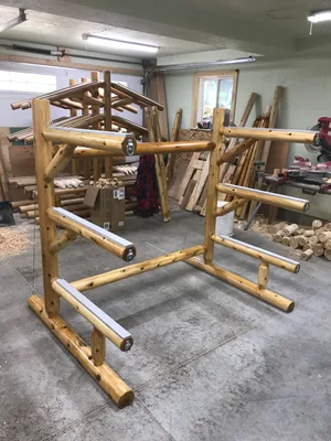 Three Unit CEDAR Paddle Sport Support Rack for Canoes, kayaks, .