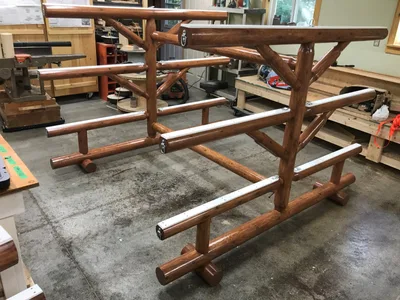 Six Unit CEDAR Paddle Sport Support Rack for Canoes, kayaks, ...