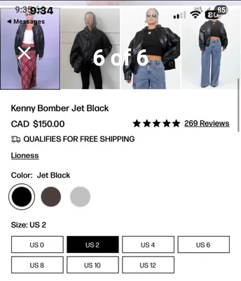 Lioness Bomber Jet Black XS..New