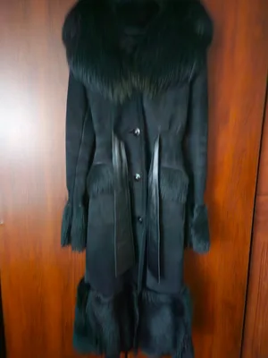 Vintage Black Full-Length Toscana Shearling Coat