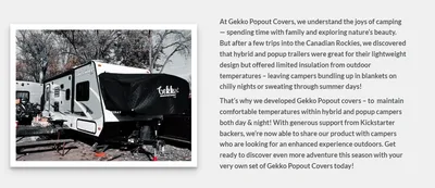 Insulating Covers for your Hybrid or Pop Up RV Camping Trailer