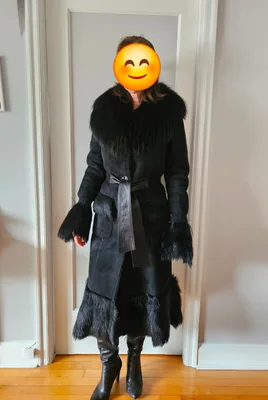 Vintage Black Full-Length Toscana Shearling Coat