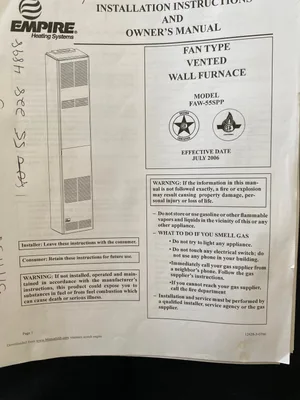 Wall has furnace