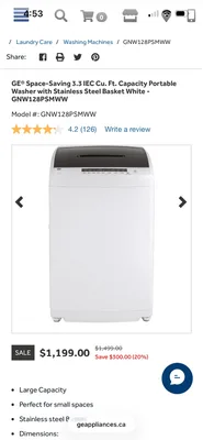 Selling ge portable washer and dryer set
