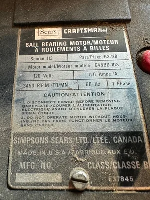 Craftsman 10” radial arm saw
