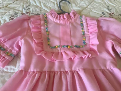 Vintage Girl’s Pink Party Dress 1970’s. Size 5-6