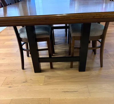 BRAND NEW Dining Table + 10 Refinished Chairs