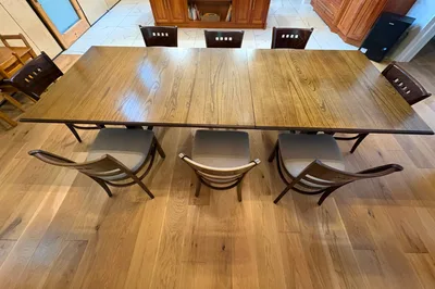BRAND NEW Dining Table + 10 Refinished Chairs