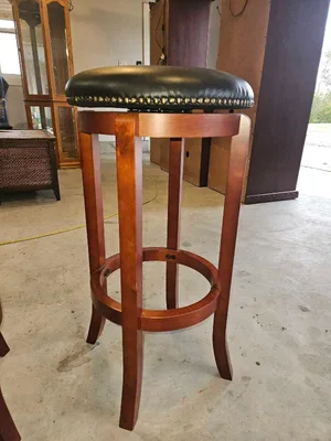 spin bar stool leather cushion