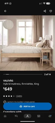 VALEVÅG Hybrid Mattress - King Size