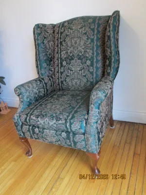 Vintage Wingback Green Chair, Custom made for Chesterfield Shop