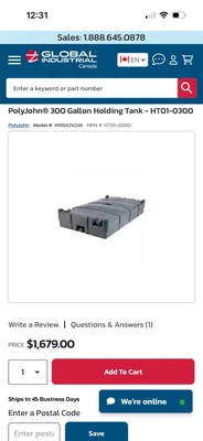 Trailer Holding Tank 300 gallon
