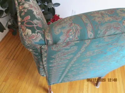 Vintage Wingback Green Chair, Custom made for Chesterfield Shop
