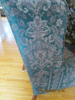 Vintage Wingback Green Chair, Custom made for Chesterfield Shop