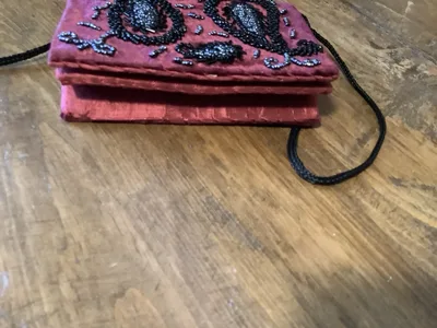 Vintage Hand Crafted Beaded Velvet Shoulder Purse
